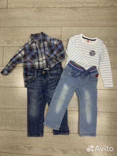 Одежда для мальчика 80-86 пакетом джинсы рубашки