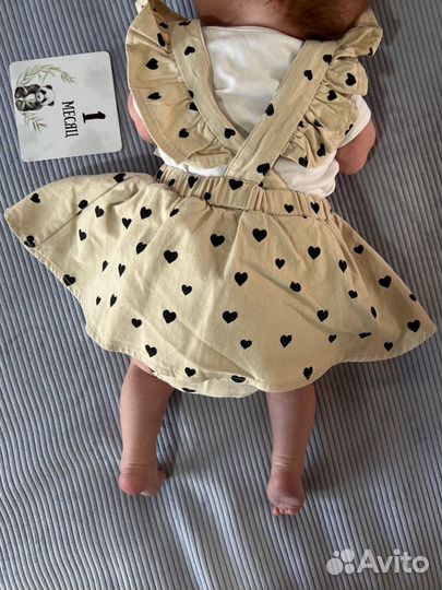 Платье сарафан боди для новорожденной 56-62