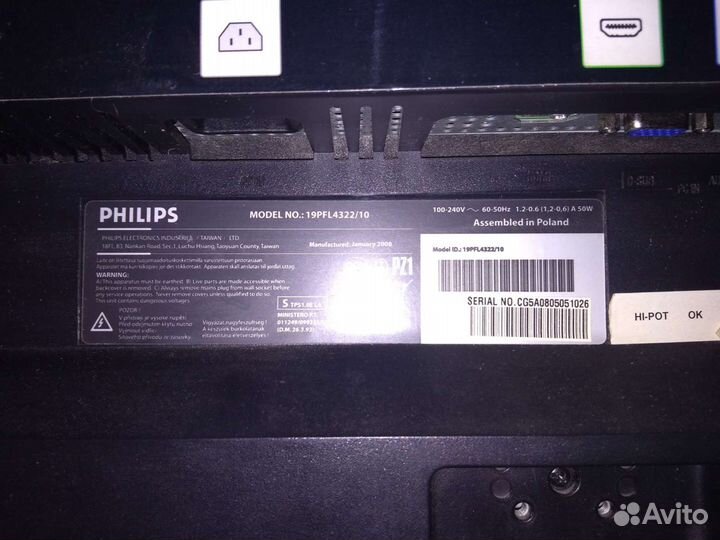 Телевизор бу на запчасти Phillips