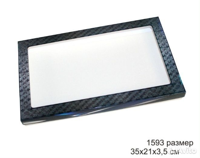 Коробка подарочная с окошком размер 35х21х3.5 см