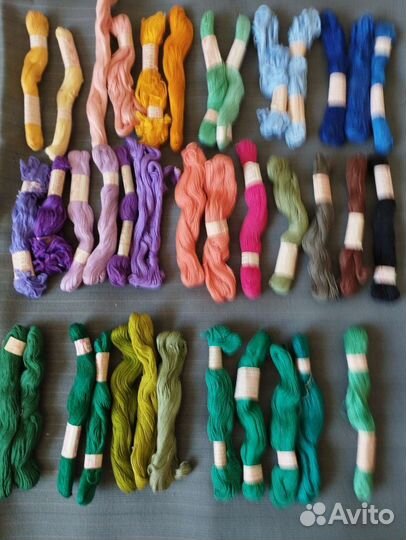 Шелковые нитки СССР и канва