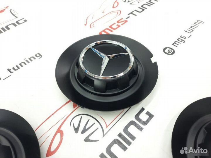 Колпачки монолит Mercedes тарелка black 146мм 4 шт