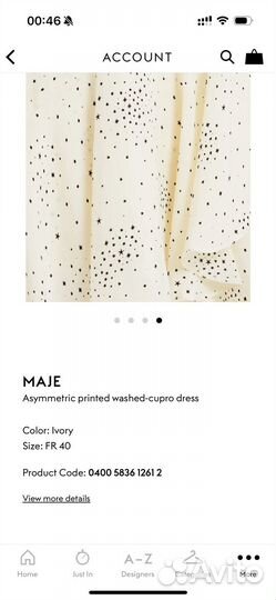 Платье ассиметричное Maje s/m, FR40 оригинал