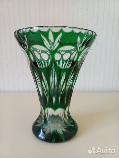 Ваза для цветов хрустальная цветная Германия