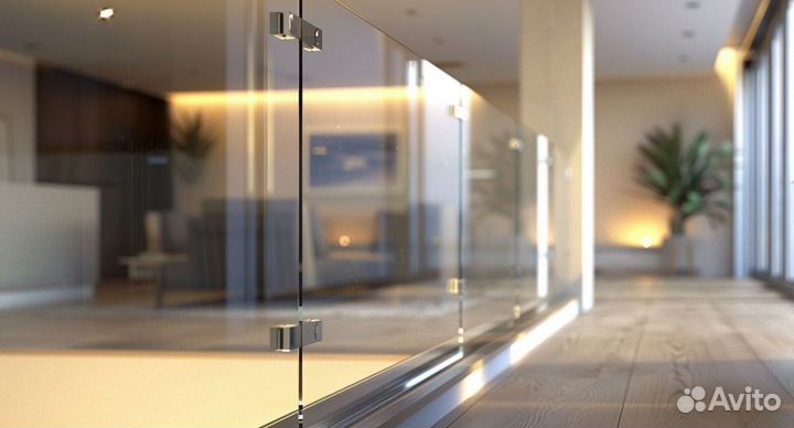 Лестничное ограждение из стекла