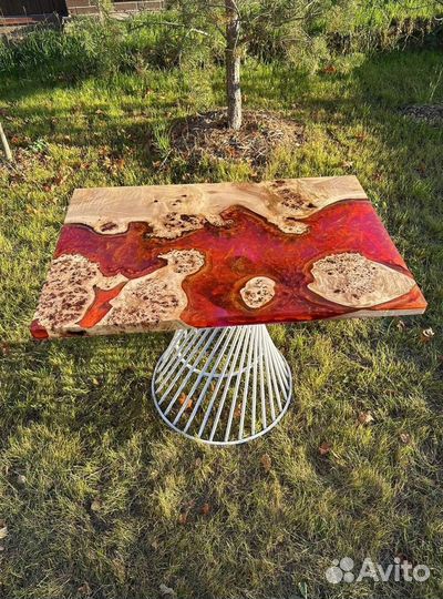 Стол руководителя.Стол Слэб из капового тополя