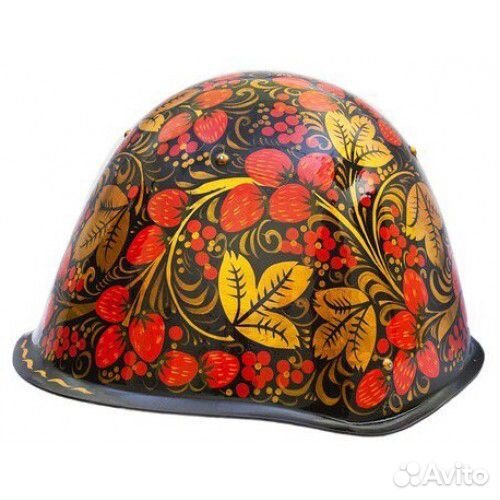Каска армейская сш-40 сувенирная В росписи хохлома
