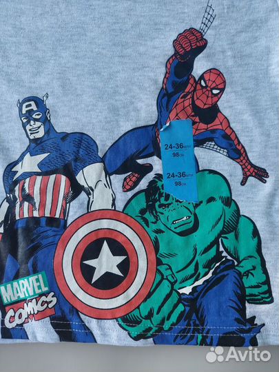 Футболка шорты с marvel на 98 см primark