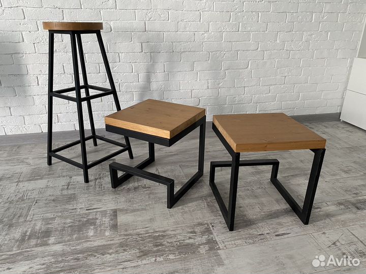 Подставка для цветов или барный стул в стиле лофт