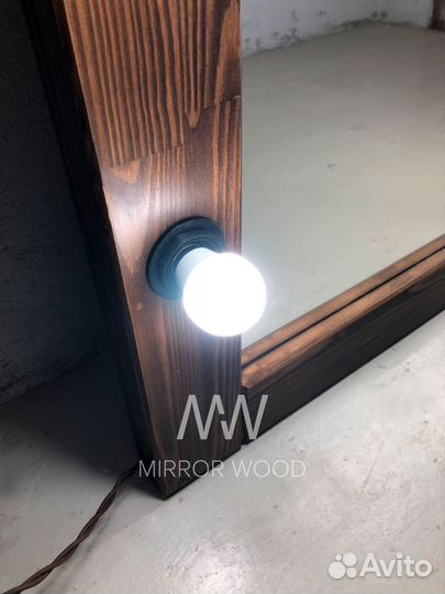 Гримерное зеркало с лампочками