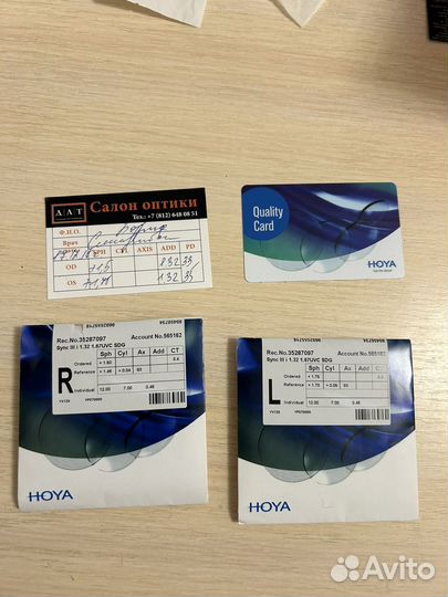 Линзы для очков hoya