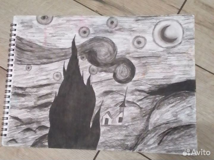 Рисунки на заказ пейзажи углем