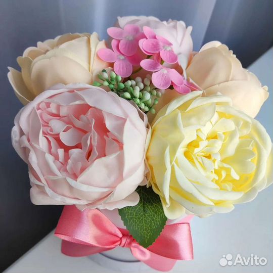 Розы из мыла, букет из мыльных роз