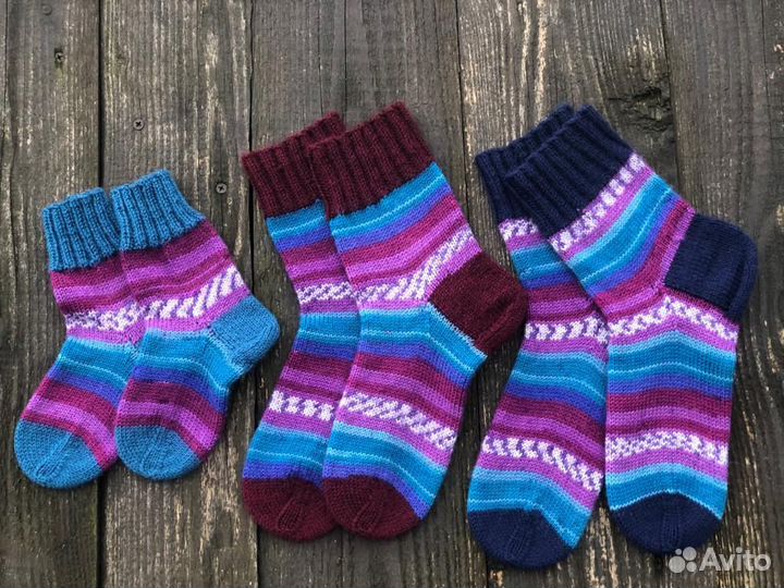 Носки женские шерстяные ручной работы