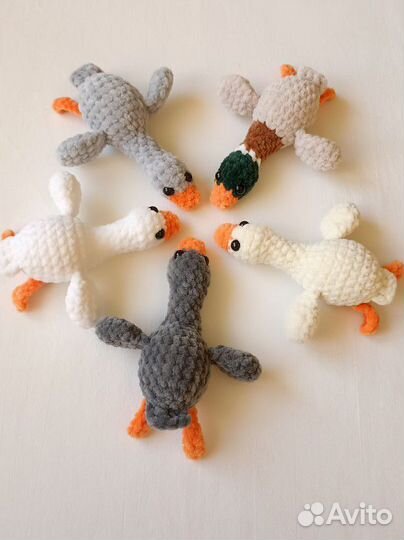 Гусь мягкая игрушка / вязаная ручной работы/18 см