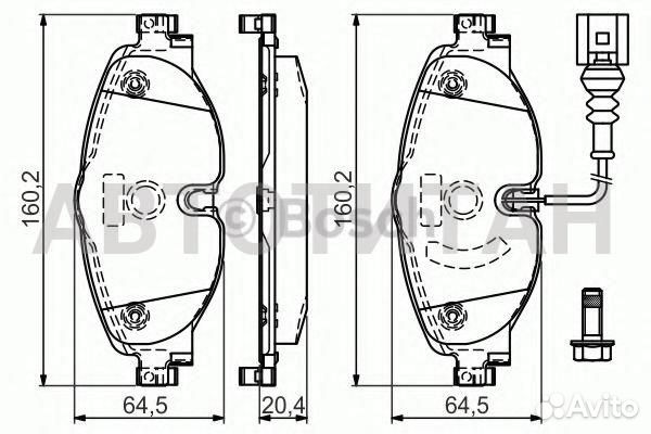 Колодки тормозные дисковые перед skoda octavia III
