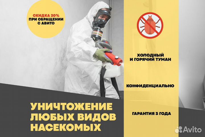 Уничтожение клопов, тараканов, мышей