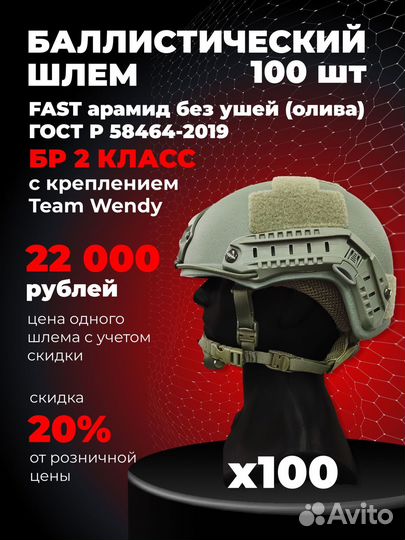 Баллистический шлем без ушей c Team Wendy опт