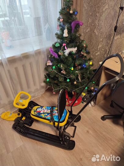 Снегокат тс6/WS Тимка спорт 6 с ручкой, на колесах