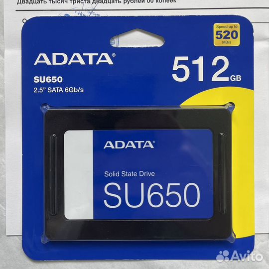 Новый / Adata 512 гб / SSD-диск / SU650 / 2.5