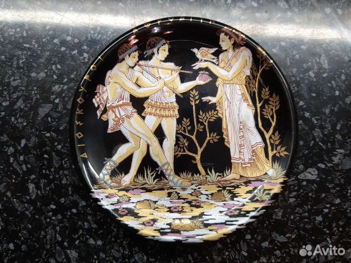 Ваза тарелки Греция золото ручная роспись