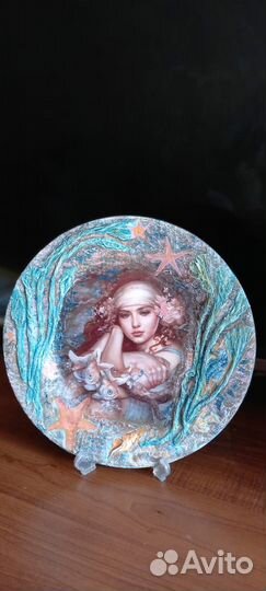 Тарелка декоративная Декупаж ручная работа