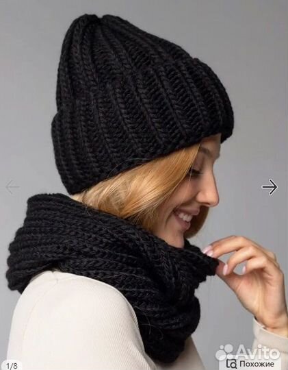 Комплект шапка и снуд женский