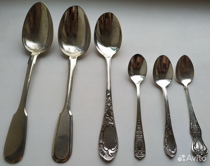 Ложки столовые и чайные. 19-20 века. Мельхиор. Лот