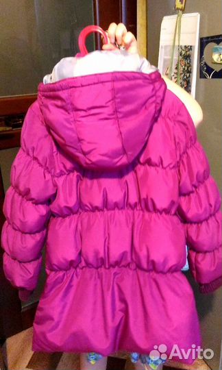 Зимнее пальто пуховик для девочки рост 116