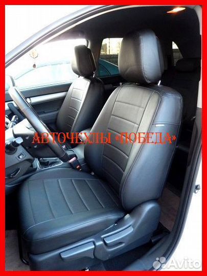 Чехлы Kia Sorento 2 из экокожи чёрные Классика