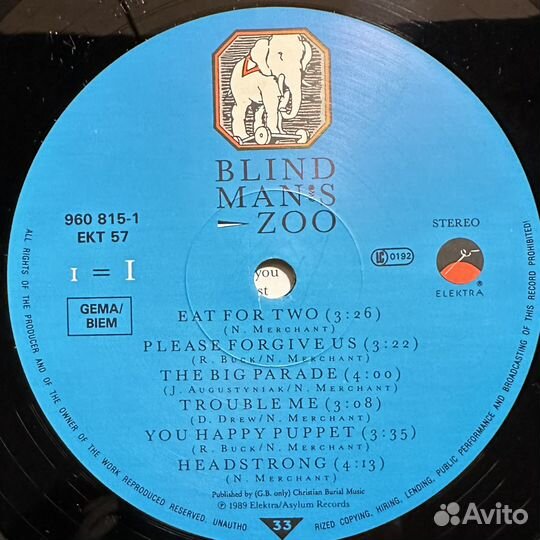 10,000 Maniacs – Blind Man's Zoo (Европа 1989г.)