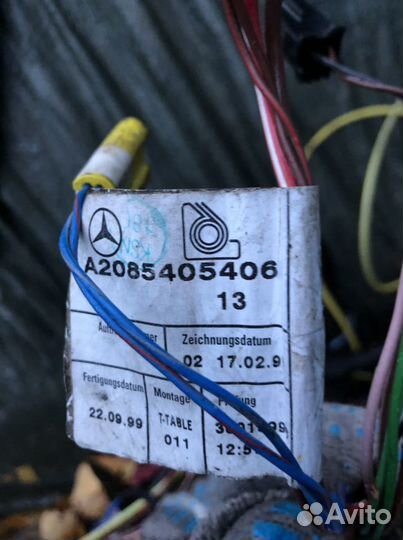 Проводка дверей Мерседес 208 w208