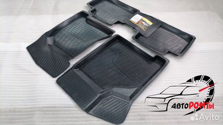 Коврики Лада Приора и Ваз 2110 резиновые с бортом
