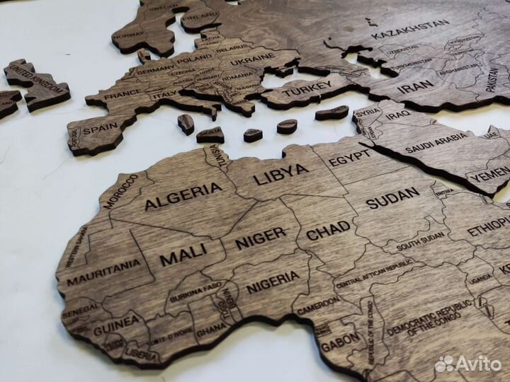 Карта мира однослойная