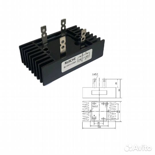 1 шт Диодный мост QL100A 100A 1000V
