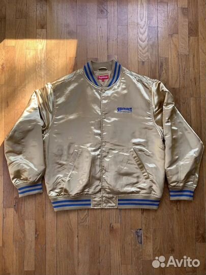 Бомбер Supreme x Thrasher Satin Varsity Jaket