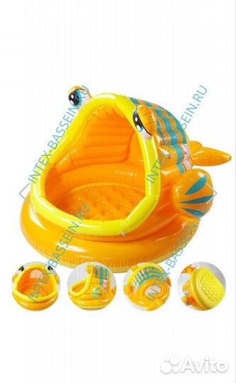 Детский надувной бассейн большой с крышей