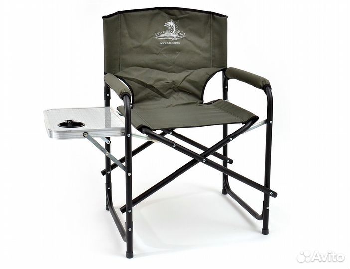 Кресло со столиком с подстаканником стальное SK-07