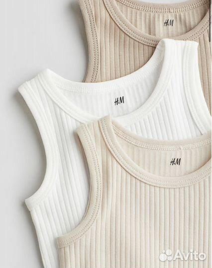 Боди-майки в рубчик комплект 92 размер H&M