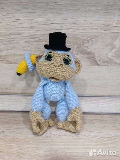 Обезьяна, ручная работа. Вязаная игрушка