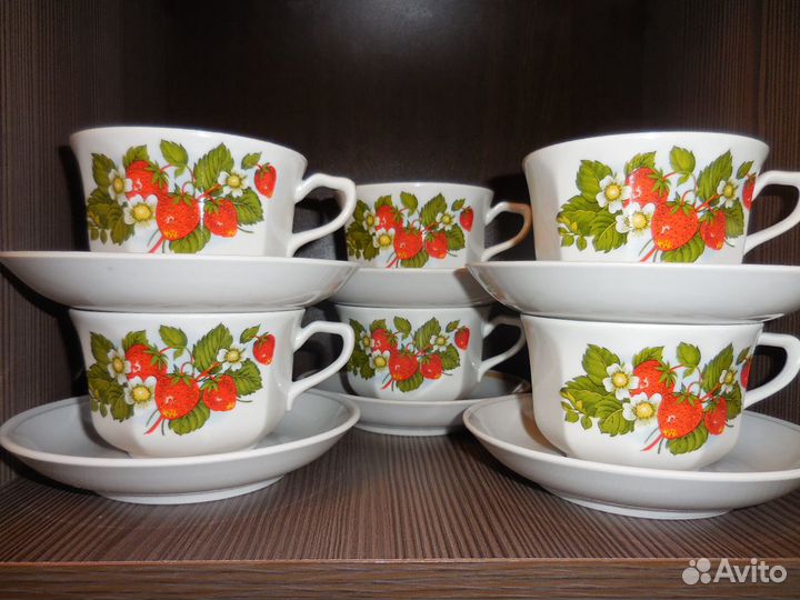 Фарфоровый Качественный Чайный Сервиз на 6 Персон
