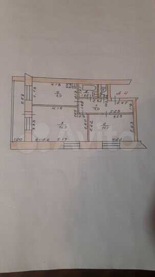 2-к. квартира, 52,3 м², 2/2 эт.