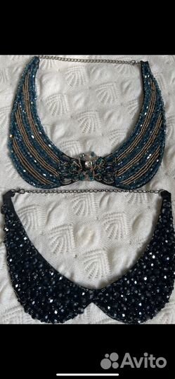 Воротнички накладные из бусин, браслет