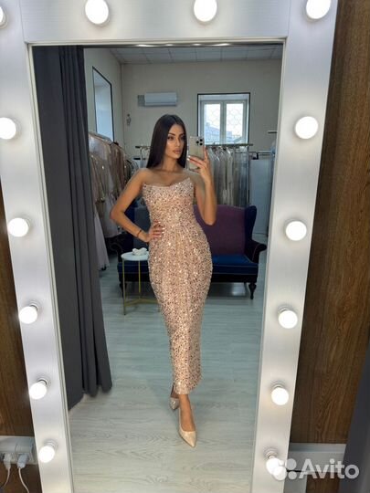 Вечернее розовое платье в прокат (аренда)