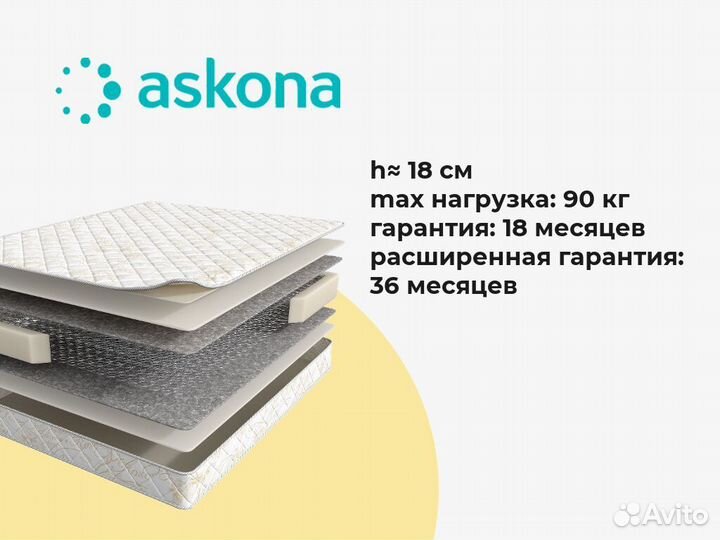 Матрас аскона 200х186