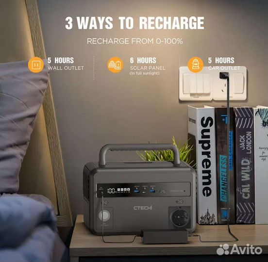 Походный повербанк 300w Ctechi акб LiFePo4 220v