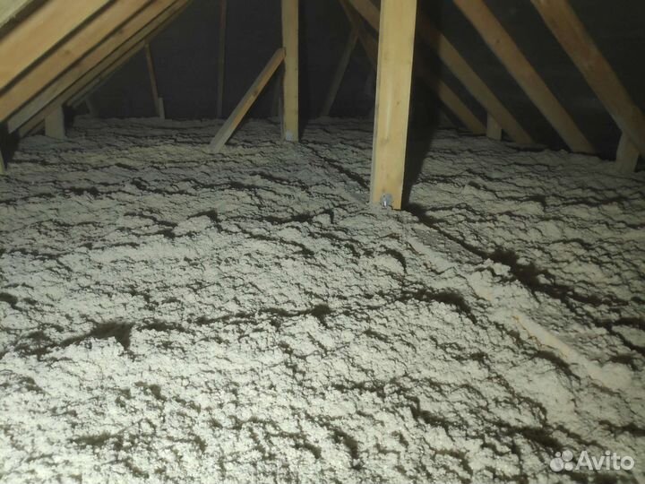 Утепление эковатой (так же- Пеноизол и ППУ)