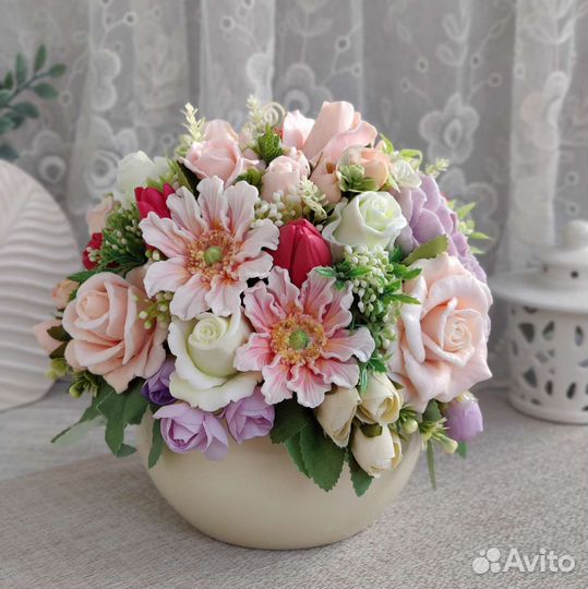 Букет в Керамическом кашпо