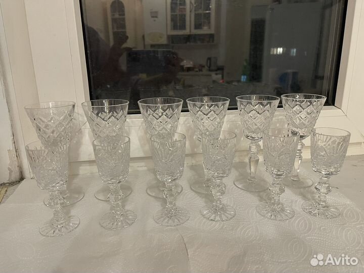 Хрустальные фужеры рюмки бокалы набор