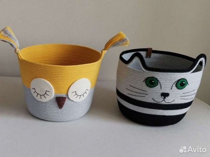 Корзинки детские из хлопкового шнура